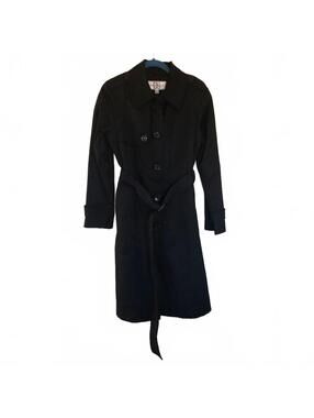 Donatella Women's Black Rain Trench Coat Size 8